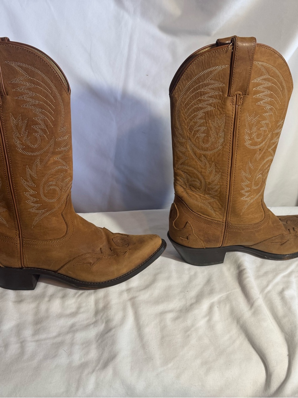 Durango Cowboy Cowgirl Boots Size 7 1/2 7.5 Brown Leather Embroidery Western